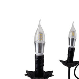 Living And Home Vintage Black 6 Lamp Wrought Iron Candlestick Chandelier, Height Adjustable Classic Chandelier - thumbnail 7
