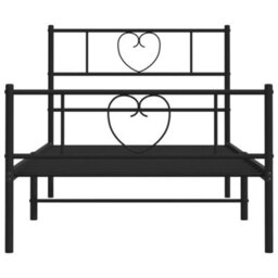 Berkfield Metal Bed Frame With Headboard And Footboard Black 100X200 Cm - thumbnail 5