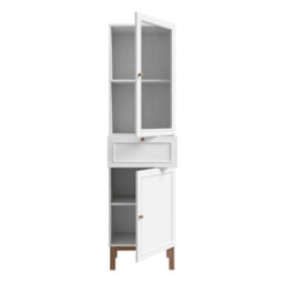 Furniture To Go Wensley Display Cabinet With 1 Door 1 Drawer And  1 Glass Door In Light Grey And Oak Inc Led Lighting - thumbnail 4