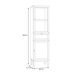 Furniture To Go Wensley Display Cabinet With 1 Door 1 Drawer And  1 Glass Door In Light Grey And Oak Inc Led Lighting - thumbnail 9