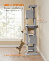 LEDREM 201 Cm Tall Cat Tree, Xxl Large Cat Tower For Indoor Cats, Multi-Level Cat Condo With 4 Scratching Posts, 2 Hammocks, A Perch - thumbnail 7