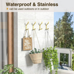 10 Gold Wall Hooks For Hanging Coat: 10Kg Metal Sturdy Hook With Screw, Individual Hange - thumbnail 4