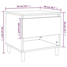Berkfield Bedside Table Smoked Oak 50X46X50 Engineered Wood - thumbnail 9