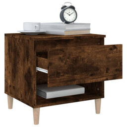 Berkfield Bedside Table Smoked Oak 50X46X50 Engineered Wood - thumbnail 4