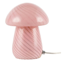 Happy Homewares Contemporary Mushroom Glass Table Lamp With Pink Stripe Effect Pattern - thumbnail 3