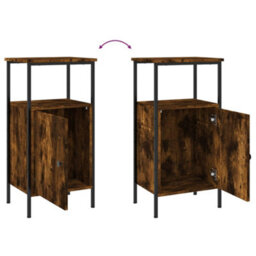 Berkfield Bedside Cabinet Smoked Oak 41X31X80 Cm Engineered Wood - thumbnail 9