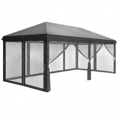 10'x20' Pop Up Canopy Tent Gazebo W/ 6 Full Mesh Sidewalls & 6 Zipper Doors - image 1