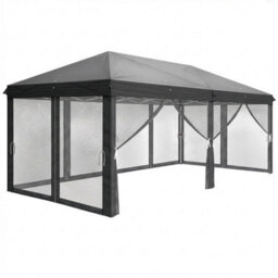 10'x20' Pop Up Canopy Tent Gazebo W/ 6 Full Mesh Sidewalls & 6 Zipper Doors - thumbnail 1