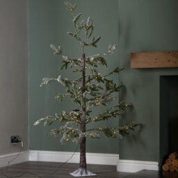 Samuel Alexander 5Ft (1.5M) Light Up Green Snowy Noel Christmas Tree With Stand And Warm White Leds