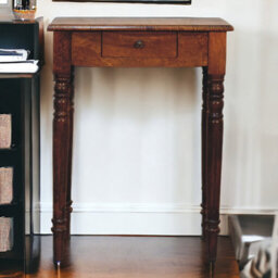 Artisan Furniture Solid Wood Chestnut Turned Leg Writing Desk - thumbnail 3