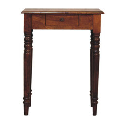Artisan Furniture Solid Wood Chestnut Turned Leg Writing Desk - thumbnail 1