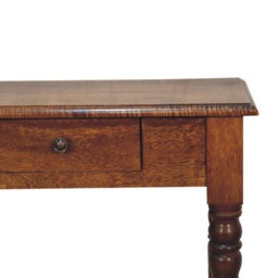 Artisan Furniture Solid Wood Chestnut Turned Leg Writing Desk - thumbnail 4