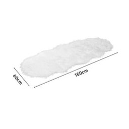 Thehotsale White Imitation Australian Wool Plush Irregular Interior Decoration Carpet  150Cm W X 60Cm D - thumbnail 9