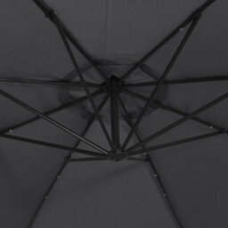 Berkfield Cantilever Umbrella With Led Lights And Steel Pole 300 Cm Black - thumbnail 8