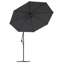 Berkfield Cantilever Umbrella With Led Lights And Steel Pole 300 Cm Black - thumbnail 4