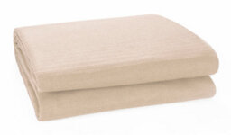 Classic Rib Cotton Throw, Sofa Bed Throw - 150 X 200 Cm Fits Most 2 Seater Sofas Settee Arm Chair & Single Bed, Buff - thumbnail 1