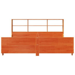 Berkfield Bookcase Bed Without Mattress Wax Brown 180X200 Cm Super King Solid Wood - thumbnail 4