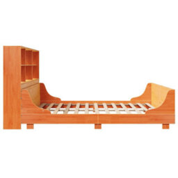 Berkfield Bookcase Bed Without Mattress Wax Brown 180X200 Cm Super King Solid Wood - thumbnail 5