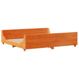 Berkfield Bookcase Bed Without Mattress Wax Brown 180X200 Cm Super King Solid Wood - thumbnail 8