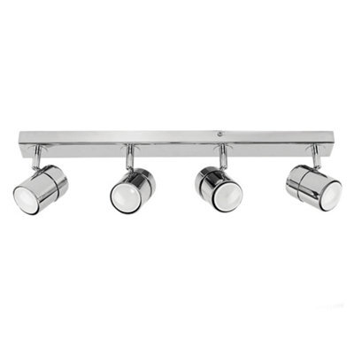 Valuelights Rosie Silver Ceiling Bar Spotlight And Gu10 Spotlight Led 5W Cool White 6500K Bulbs