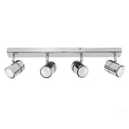 Valuelights Rosie Silver Ceiling Bar Spotlight And Gu10 Spotlight Led 5W Cool White 6500K Bulbs