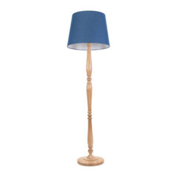 Valuelights Victoria Traditional Light Wood Candlestick Floor Lamp With Navy Blue Tapered Shade - Led Bulb Included - thumbnail 2