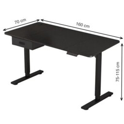 MCC Direct Electric Desk Height Adjustable Standing/sitting Computer Desk 160Cm Black - thumbnail 4