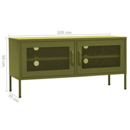 Berkfield Tv Cabinet Olive Green 105X35X50 Cm Steel - thumbnail 9