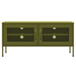 Berkfield Tv Cabinet Olive Green 105X35X50 Cm Steel - thumbnail 3