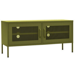 Berkfield Tv Cabinet Olive Green 105X35X50 Cm Steel - thumbnail 2