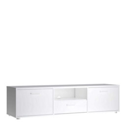 Wyld Haus Nagoya Compact White Media Tv Unit - 2 Doors 1 Drawer 1 Shelf 147Cm - thumbnail 3