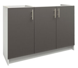 Jd Greta Kitchen Base Sink Unit 1200mm Cabinet With Doors 120Cm - Dark Grey Matt - thumbnail 1