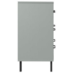 Berkfield Sideboard With 3 Drawers Grey 77X40X79.5 Cm Solid Wood Oslo - thumbnail 6