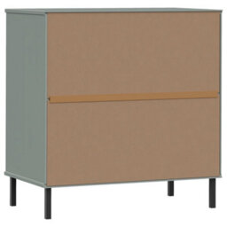 Berkfield Sideboard With 3 Drawers Grey 77X40X79.5 Cm Solid Wood Oslo - thumbnail 7