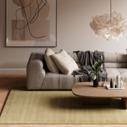 Loomed Modern Bordered Green Soft Office Rug 160Cm X 230Cm - thumbnail 2