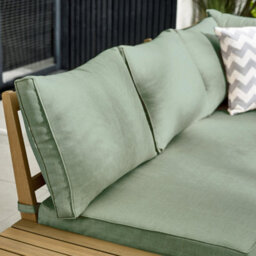 Furniturebox Uk Brisa Wood & Green 6 Seat Garden Sofa & Table Set - thumbnail 4