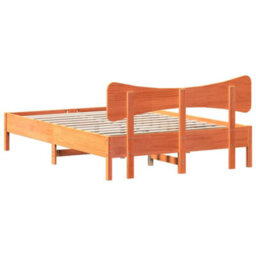 Berkfield Bed Frame Without Mattress Wax Brown 120X200 Cm Solid Wood Pine - thumbnail 8