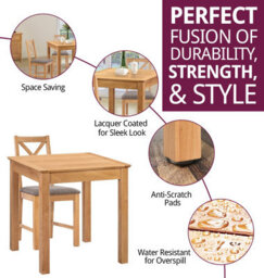 Hallowood Furniture Hereford Small Dining Table With 4 Cross Back Oak Chairs (Grey Seat) - thumbnail 2