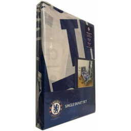 Chelsea Fc Official Football Patch Single Duvet And Pillow Case Set Blue/white (One Size) - thumbnail 3