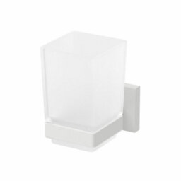 Affine Bathroom Wc Tumbler Toothbrush Holder Matt White Square Wall Mounted Modern - thumbnail 5