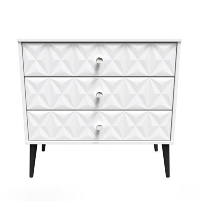 Toledo 3 Drawer Chest In White Matt (Ready Assembled) - image 1
