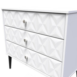 Toledo 3 Drawer Chest In White Matt (Ready Assembled) - thumbnail 4