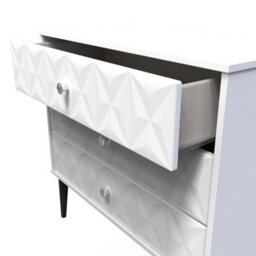 Toledo 3 Drawer Chest In White Matt (Ready Assembled) - thumbnail 5