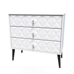 Toledo 3 Drawer Chest In White Matt (Ready Assembled) - thumbnail 3