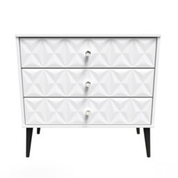 Toledo 3 Drawer Chest In White Matt (Ready Assembled) - thumbnail 1