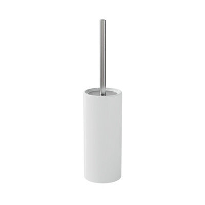 GoodHome Koros White Ceramic, Polypropylene (Pp) & Stainless Steel Toilet Brush & Holder - image 1