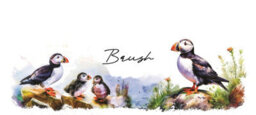 Purely Home Puffins Bathroom Set - Refillable Ceramic Soap Dispenser & Toothbrush Holder - thumbnail 3