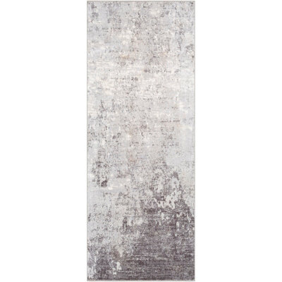 Livabliss Wanderlust-Abstract Grey White Black Modern Marble Living Dining Bedroom Rug 80 X 220 Cm Easy Care, Non Shedding - image 1