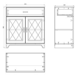 Heze Furniture Provenza 2 Door 1 Drawer Rustic Style Sideboard - Stone Oak / White Matt - thumbnail 4