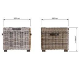 Fwstyle Kubu Rattan Lift Up Greywash Pine Storage Side Table Assembled - thumbnail 5